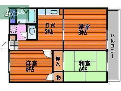 エステートIMA(3DK/1階)の間取り写真