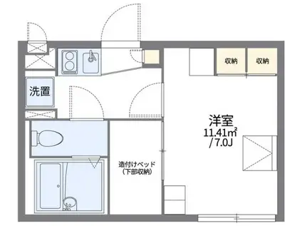 レオパレスミルラ(1K/2階)の間取り写真