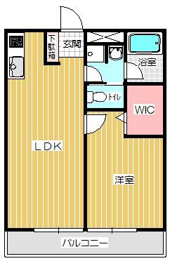生野パークハイツB(1LDK/2階)の間取り写真