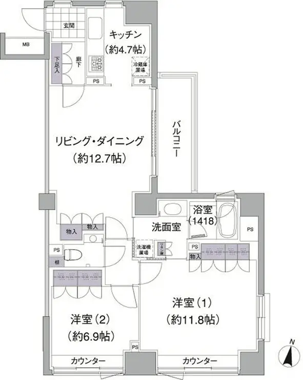 アビティ目黒 4階階 間取り