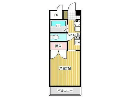 サンセール宇多津I(1K/4階)の間取り写真