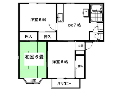 カーサピアンカ(3DK/1階)の間取り写真