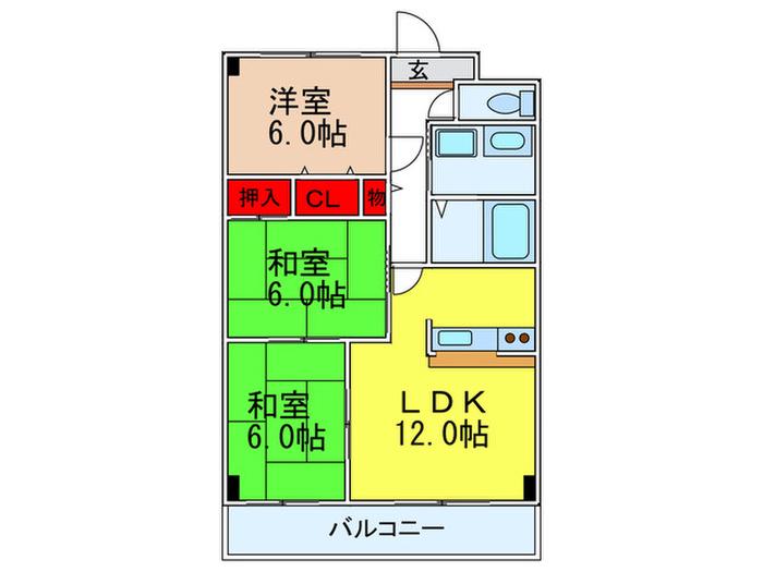 メイフォレスト(3LDK/3階)の間取り写真