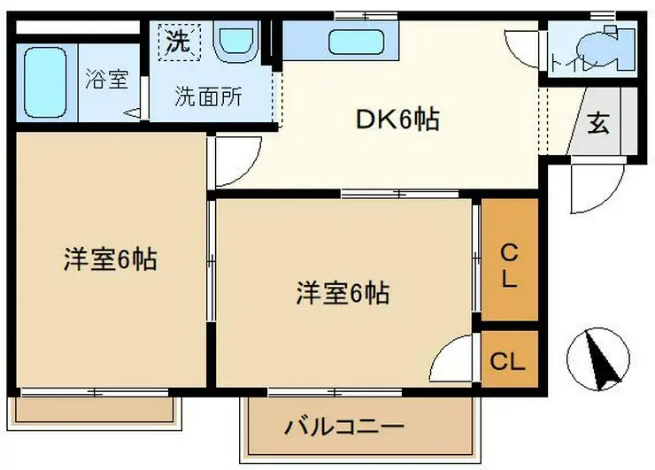 コートピュア司B 2階階 間取り