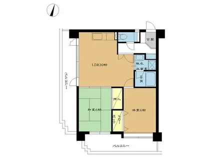 メゾン那珂川(2LDK/5階)の間取り写真