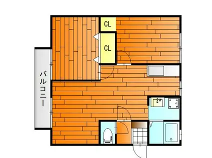ビューテラス渡辺(2LDK/2階)の間取り写真