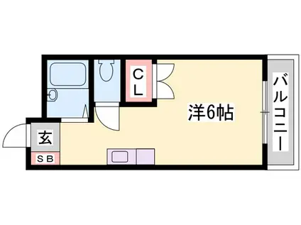 サンドミトリー(ワンルーム/1階)の間取り写真