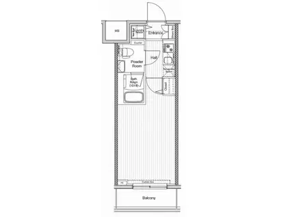 ベルシード阪東橋マキシヴ(1K/2階)の間取り写真