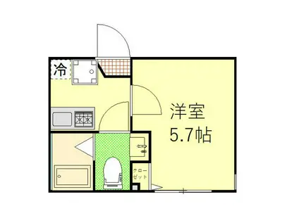 フォーマルハウト西横浜(1K/2階)の間取り写真