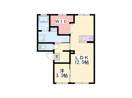 ロイヤルハイツI(1LDK/2階)の間取り写真