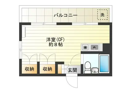 フォレストコテージ(ワンルーム/4階)の間取り写真