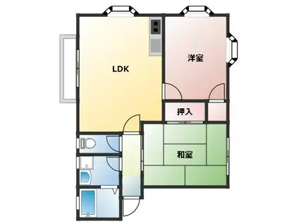 コーポタツフジ(2LDK/2階)の間取り写真