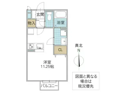 NAGOMI(ワンルーム/1階)の間取り写真