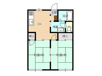 ドミール高村A(2DK/1階)の間取り写真