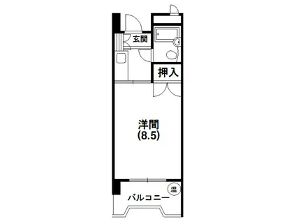 メゾンベルシャンブル(1K/1階)の間取り写真