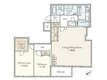 サンウッド白金三光坂(1SLDK/1階)の間取り写真
