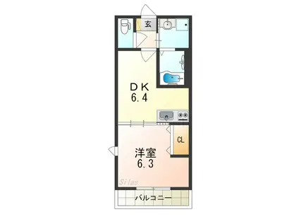 PRANDREIII(1DK/2階)の間取り写真