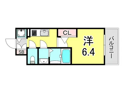 エスリード神戸兵庫駅アクアヴィラ(1K/3階)の間取り写真