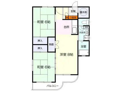 新田サンハイツ(2LDK/3階)の間取り写真