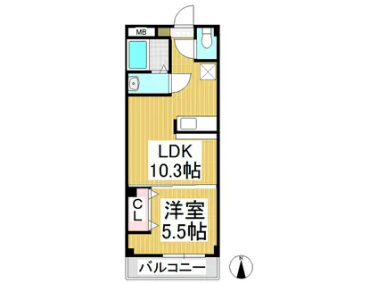 アトラスプラウド(1LDK/2階)の間取り写真