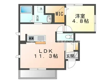 ユアメゾン三ノ輪(1LDK/1階)の間取り写真