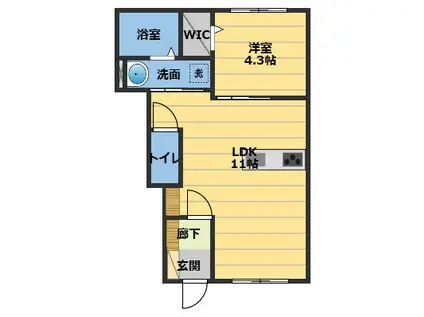 PREMIUM STAGE(1LDK/1階)の間取り写真