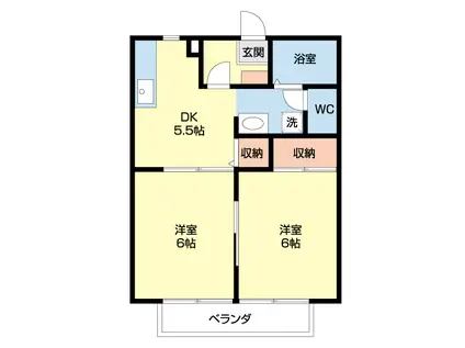 サンエール天白A(2DK/2階)の間取り写真