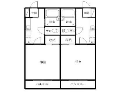 グリーンビラ・Kー1(1K/2階)の間取り写真