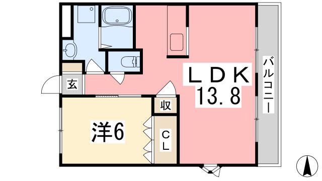 サンシャイン1号館(1LDK/1階)の間取り写真