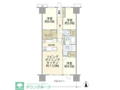 エクセレントシティ本厚木駅前(3LDK/14階)の間取り写真