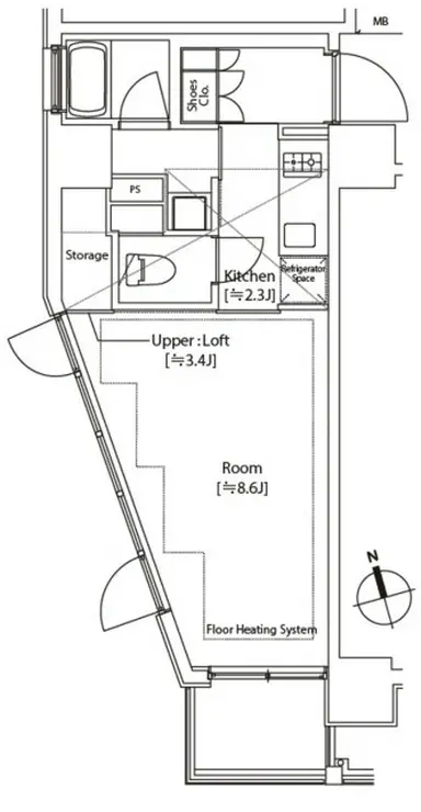 カスタリア中延 7階階 間取り