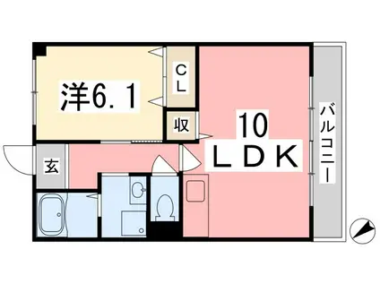 サンコーポラス(1LDK/2階)の間取り写真