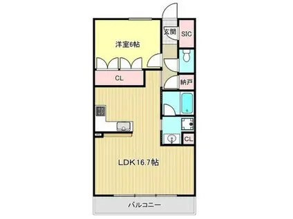 レ・ジェイド名古屋(1LDK/14階)の間取り写真