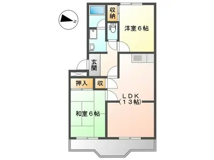 パークヒルズ213(2LDK/3階)の間取り写真