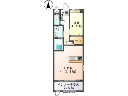ゴスペル花立(1LDK/2階)の間取り写真