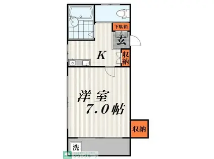 橋爪ハイツ第三(1K/1階)の間取り写真