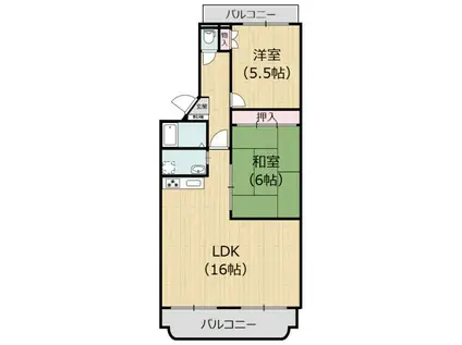 パークサイド21(2LDK/3階)の間取り写真