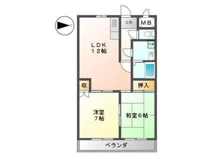 グランドステータス楠(2LDK/5階)の間取り写真
