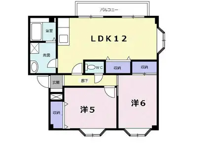 サンハイツ(2LDK/2階)の間取り写真