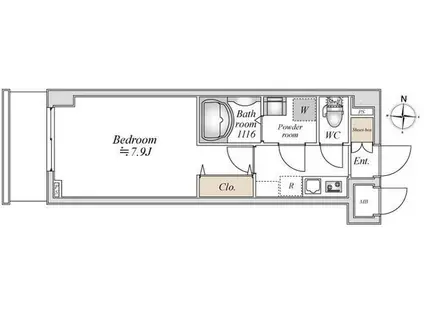 オープンブルーム東向島(1K/4階)の間取り写真