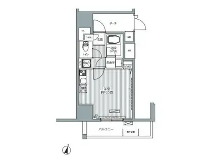センテニアル王子神谷(ワンルーム/3階)の間取り写真