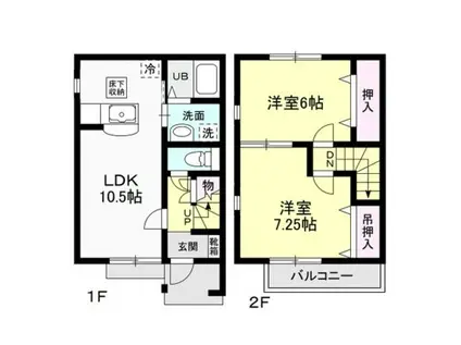 SAKURA HILLS(2LDK/1階)の間取り写真