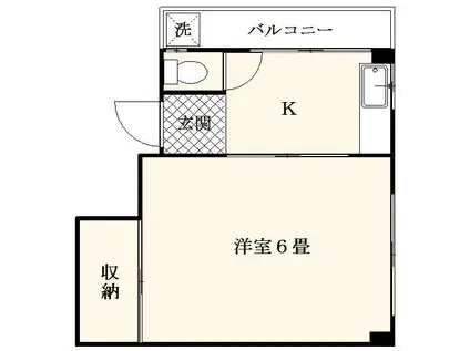 花国ビル(1K/3階)の間取り写真