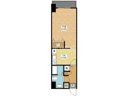 リファレンス浜町(ワンルーム/14階)の間取り写真