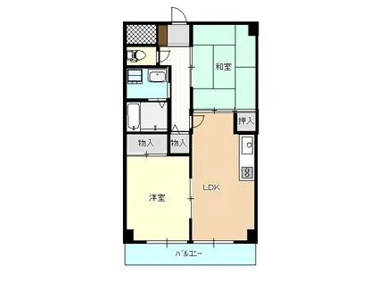 パレ広瀬(2LDK/3階)の間取り写真