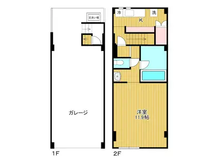 SEA SIDE-10(1K/1階)の間取り写真