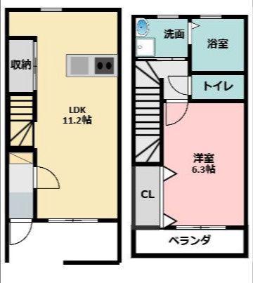 ピアット(1LDK/1階)の間取り写真