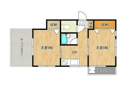 山十マンション(2DK/4階)の間取り写真