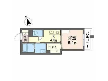 シャーメゾン高宮ペルーレ(1K/2階)の間取り写真