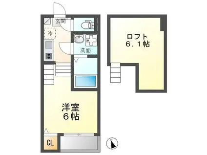 VAN SOREIL野並(1K/2階)の間取り写真